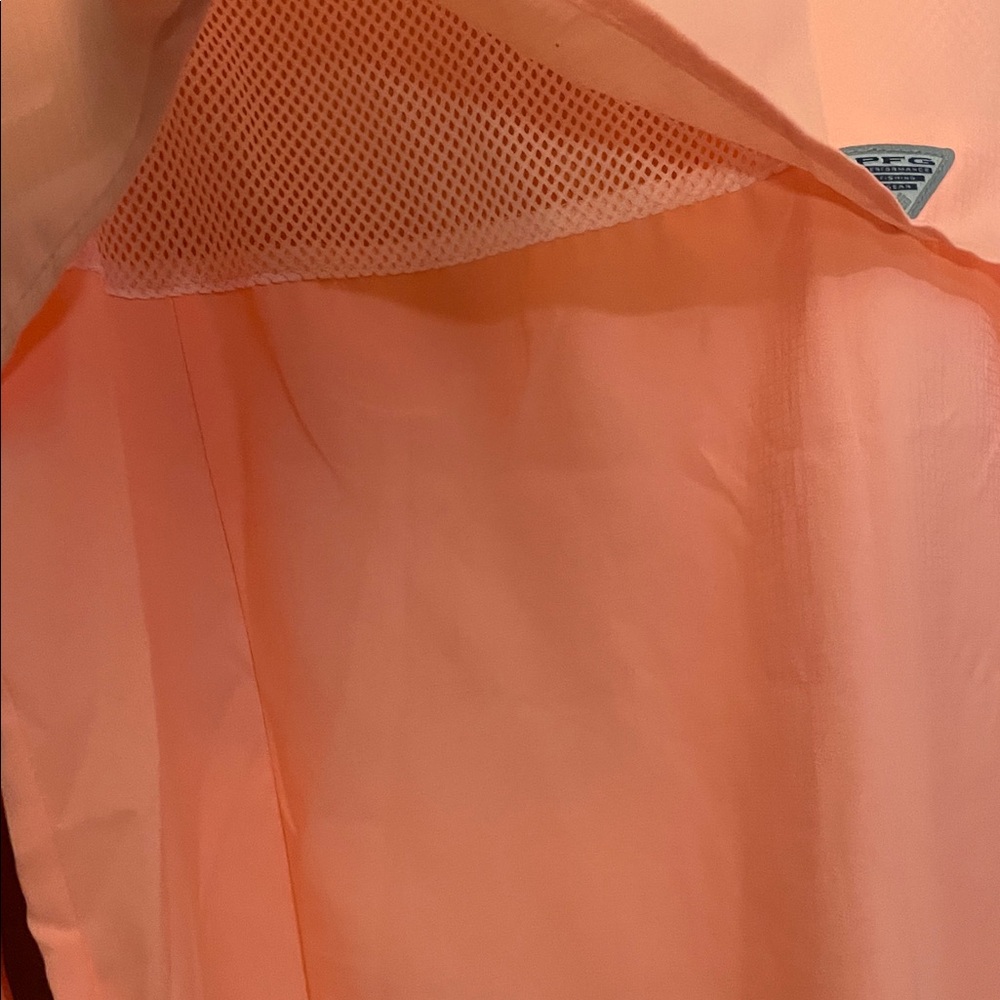 Columbia PFG Shirt Womens Large Orange Vent Long Sleeve Button Fishing UPF 30 - Picture 6 of 9